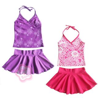 UPF 50 Girl 3pc Swimsuit Kid Tankini Swimwear Skirt Swimming Costume 5 9 Years