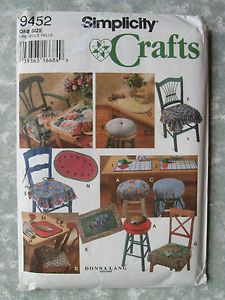 Sewing Pattern 9452 Kitchen Chair Cushions Stool Covers Placemats 9 Styles Uncut