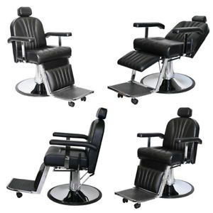4 Heavy Duty Black Barber Chair Salon Equipment BC 01b