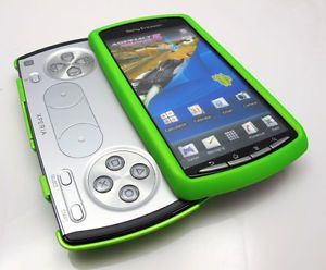 Green Rubberized Hard Case Cover Sony Ericsson Xperia Play Phone Accessory