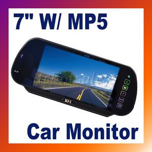 7" LCD Screen Color Car Rearview Mirror Monitor w SD MMC USB MP5 FM DC 12V New