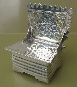 Antique Victorian Russian Solid Silver Chair Salt KB 84 Grams