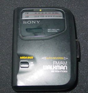 Sony Personal Am FM Cassette Player Walkman Wm FX303 Auto Reverse Mega Bass