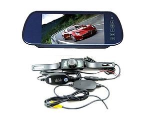 7" Car LCD Monitor Mirror Wireless IR Reverse Car Rear View Backup Camera Kit