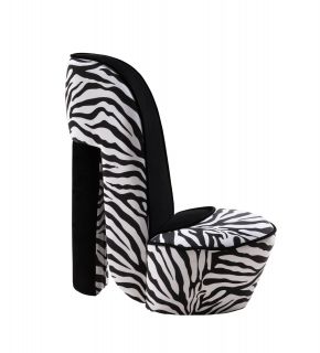 Kings Brand Childrens Kids Zebra Design Fabric High Heel Accent Shoe Chair New