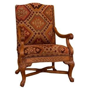 Antique Turkish Kilim Rug Hand Woven Carved Armchair Chair Unique