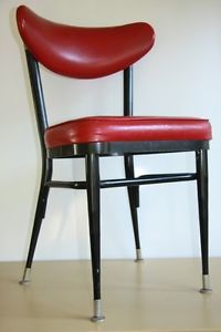60's Vintage Retro Red Chair Mid Century Modern Virco Side Chair Eames Era 1