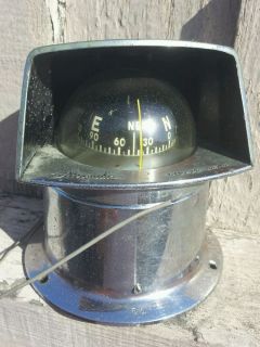 Vintage Nautical Nautilus Airguide Rat Rod Marine Compass Sun Hood Light U s A