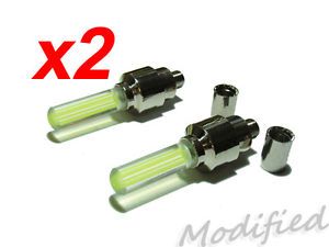 2X Auto Car Truck Bicycle Bike Yellow LED Tire Valve Caps Neon Wheels Lights