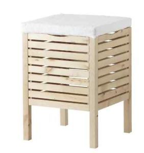 IKEA Molger Wooden Storage Stool Bench New Bathroom Kitchen Blanket Seat Chair