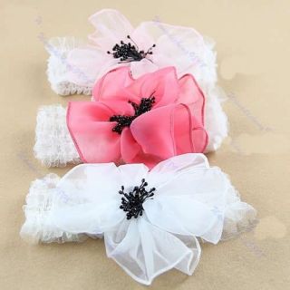 Cute Baby Toddler Girls Lace Match Big Flower Elastic Soft Accessories Headband