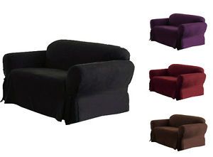 Solid Color Soft Micro Suede Couch Sofa Loveseat or Chair Cover Slipcover New