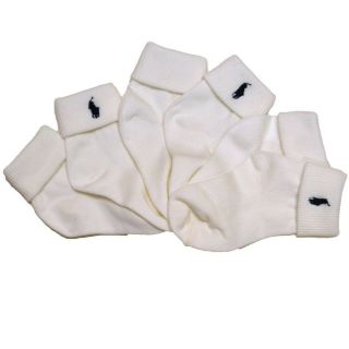 Ralph Lauren Girls Socks 3 Pairs Ankle Turncuff Infant White Toddler Kids V362