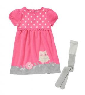 New Gymboree Bright Owl Sweater Dress Sparkle Tight Outfit Girl 6 12 Months