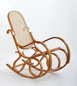 Brand New Bentwood Rattan Rocking Chair Armchair Wooden Antique Style