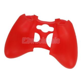 Red Soft Silicone Skin Case Cover for Xbox 360 Game Wired Wireless Controller