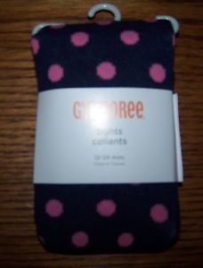 Gymboree Miss Mouse Navy Blue Pink Dot Tights 2T 3T