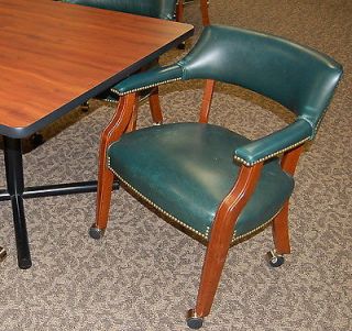 Triune Business Furniture 42" Square Commercial Table Leather Chair Set 20AVL