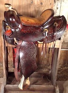 Saddle King of Texas Brand Western Roper Roping Saddle Vintage 16 inch Seat