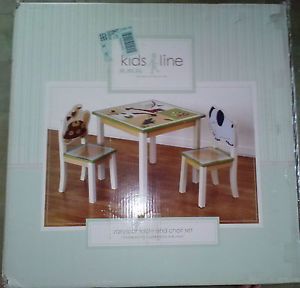 Kidsline Zanzibar Kids Table Chair Set Safari Jungle Animals Nursery Theme