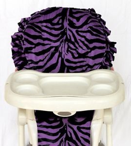 Baby High Chair Cover Fits Most High Chairs Purple Zebra New Soft Padded