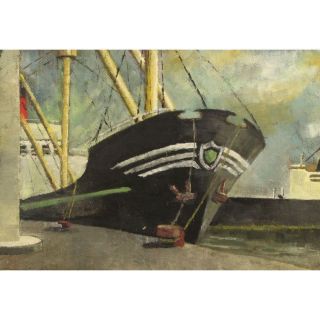 H J Fare SHIP Bristol Docks Impressionist Oil Painting Boats Contemporary Art