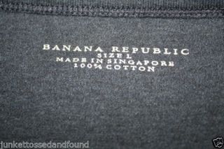 Banana Republic Womens Charcoal Gray Crewneck Short Sleeve Shirt Size L 415