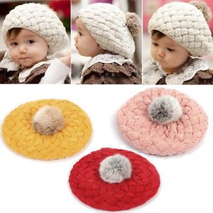 1pc Fashion Beautiful Korean Baby Children Girls Beret Hat Cap Beanie 4 Colors