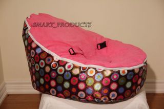 Baby Bean Bag Chair and Bed for Infants Toddlers Kids Rainbow Dots