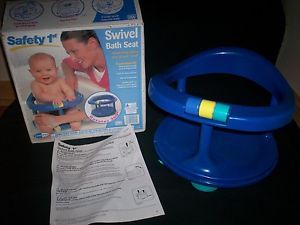 Safety 1st First Baby Infant Bath Seat Swivels Ring Chair Original Box Clean