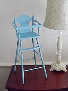 Revised So Sorry Vintage Dolls High Chair Baby Blue Baby Accessories Furniture