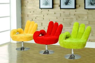 Modern Hand Swivel Chair Available in Lime Green Red Yellow Finish