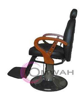 All Purpose New Barber Chair Wood Handles Hair Salon Hydraulic Pump Recline Blk