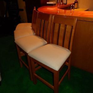 Beautiful Oak Padded 25 inch Barstool Bar Stools High Top Dining Room Chair