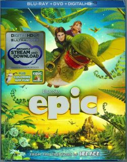Brand New Epic Blu Ray DVD Digital HD Ultraviolet with Slip Cover