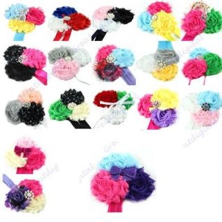 New Baby Girls Cute Lovely Beautiful Flower Elastic Headwear Headband Hair Band