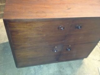 Solid Wood 4 Drawer File Cabinet