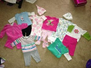 Baby Girls Size 3 Months Clothes Outfits 2 Hats 1 PR Socks Sweater Shirts Pants