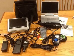 Durabrand Dual Screen Portable DVD Player w Car Kit Case Included