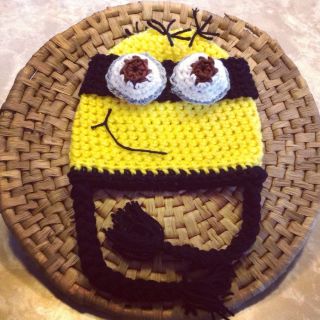 Despicable Me Minion Crochet Knit Character Handmade Hat Beanie Children'S