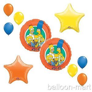 The Simpsons 10pc Balloons Set Birthday Party Supplies Bart Homer Dad TV Show