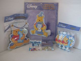 Winnie The Pooh 1st Birthday Party Supplies Decoration Boy Happy Birthday
