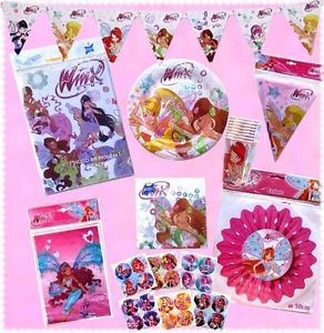 Winx Club Harmonix Fairies Doll 53 Piece Birthday Party Set Supplies w Stickers