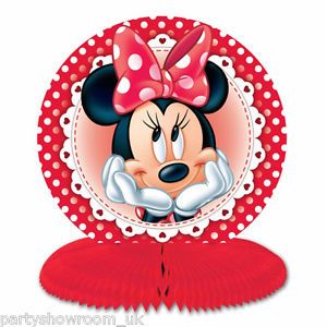 3 Disney Minnie Mouse Red Polka Dots Party Mini 14 5cm Table Centrepieces