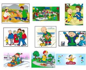 18 Caillou Stickers Loot Goody Treat Favor Candy Gift Bag Fillers Party Supplies