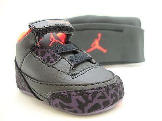 574416 005 Infants Baby Crib Air Jordan 3 Retro Black Crimson Soft Bottom Cap