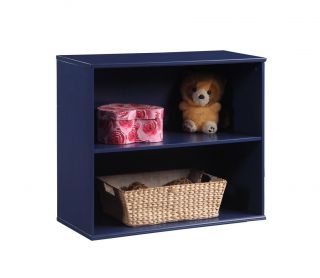 Kings Brand Blue Finish Wood 2 Tier Stackable Bookcase New