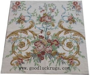 Completed Needlepoint Victorian French Roses Chair Cover or Fireplace Screen