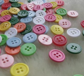 100 Pcs Plastic Buttons Baby Clothing Craft 4 Holes Lots Mix Color F189
