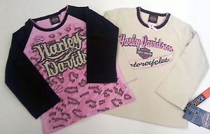 Harley Davidson Baby Girls T Shirt 2 PK Gift Set Long Sleeve Infant Clothing